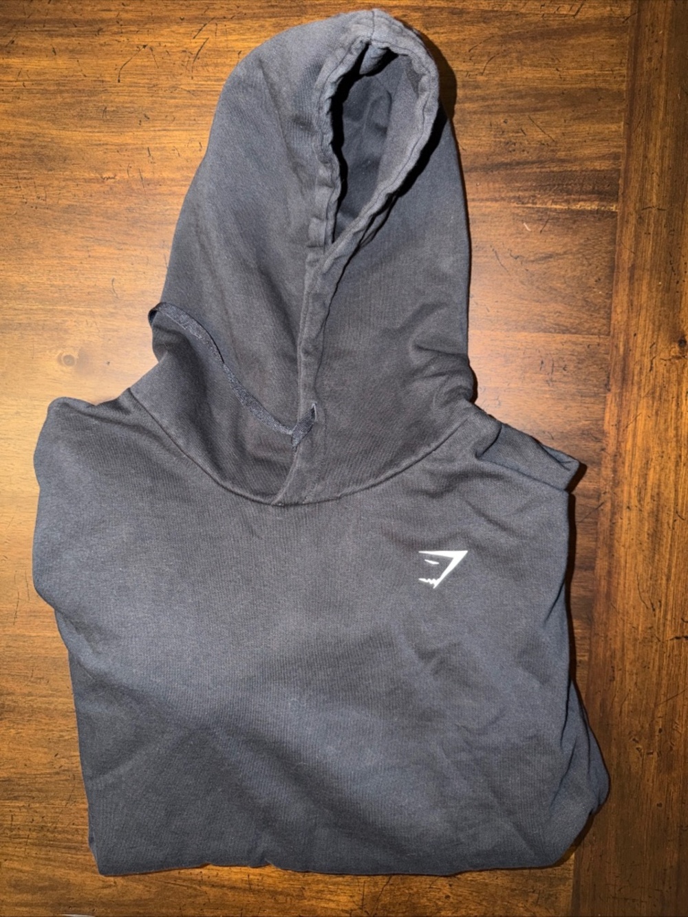 GYMSHARK Men’s Black Hoodie Size Large Long Sleeve Pullover Sweatshirt